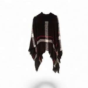 🎆Vintage Plaid Turtleneck Poncho